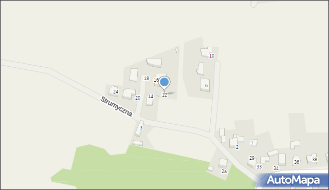 Malinowice, Strumyczna, 12, mapa Malinowice