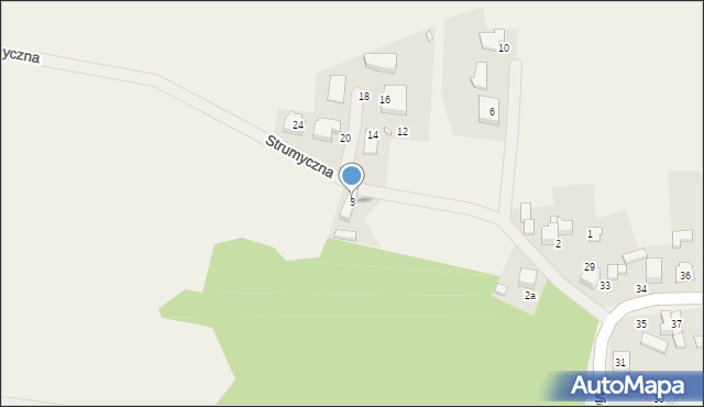 Malinowice, Strumyczna, 3, mapa Malinowice