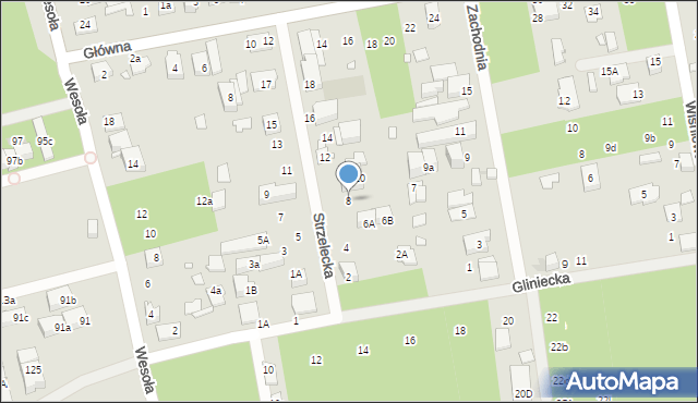 Marki, Strzelecka, 8, mapa Marki