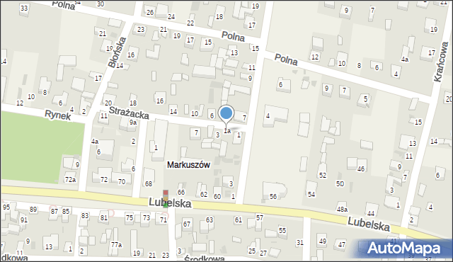 Markuszów, Strażacka, 1a, mapa Markuszów