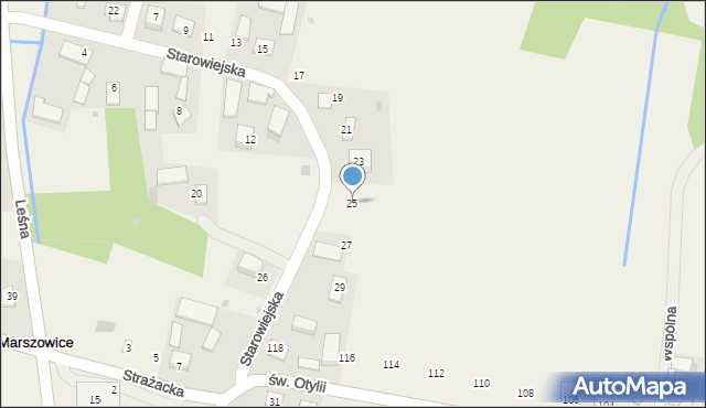 Marszowice, Starowiejska, 25, mapa Marszowice