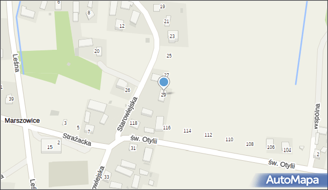 Marszowice, Starowiejska, 29, mapa Marszowice