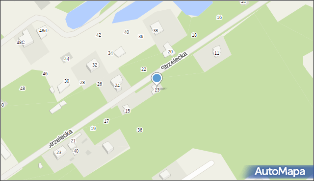 Marynin, Strzelecka, 13, mapa Marynin