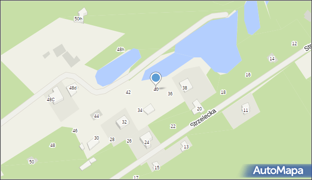 Marynin, Strzelecka, 40, mapa Marynin