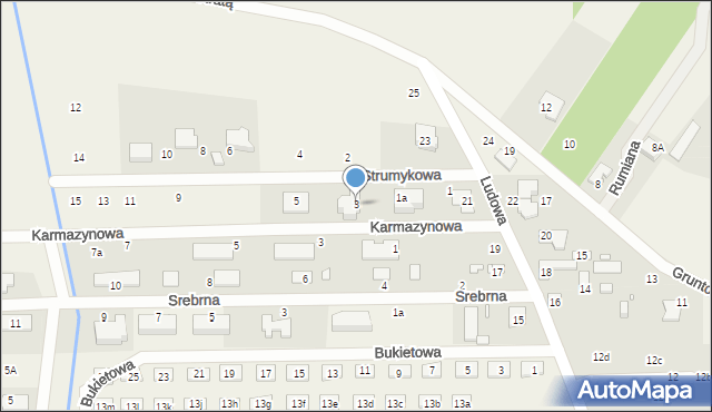 Marysin, Strumykowa, 3, mapa Marysin