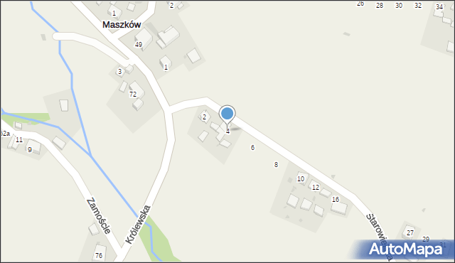 Maszków, Starowiejska, 4, mapa Maszków