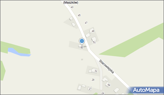 Maszków, Starowiejska, 50, mapa Maszków