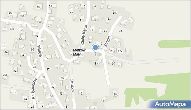 Mętków, Struga, 8, mapa Mętków