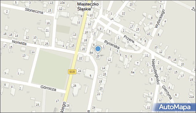 Miasteczko Śląskie, Staromiejska, 10, mapa Miasteczko Śląskie
