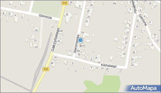 Miasteczko Śląskie, Staromiejska, 28, mapa Miasteczko Śląskie