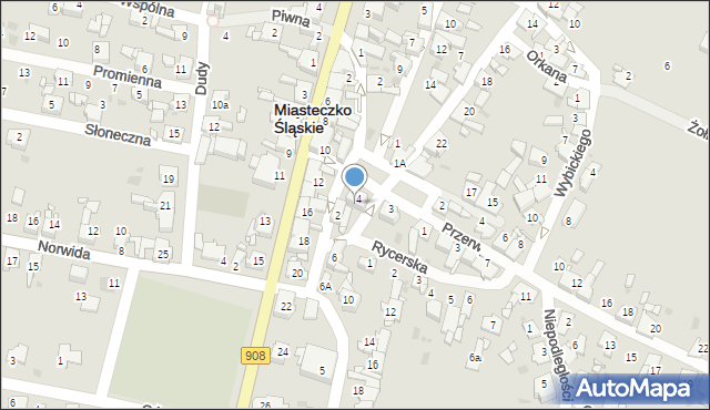 Miasteczko Śląskie, Staromiejska, 4, mapa Miasteczko Śląskie