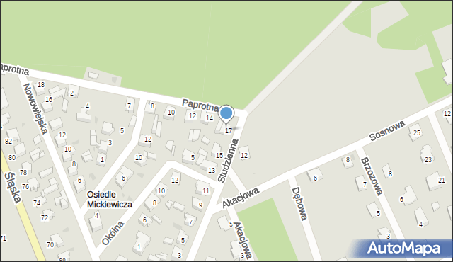 Miasteczko Śląskie, Studzienna, 18, mapa Miasteczko Śląskie