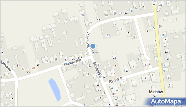 Michów, Strażacka, 10, mapa Michów