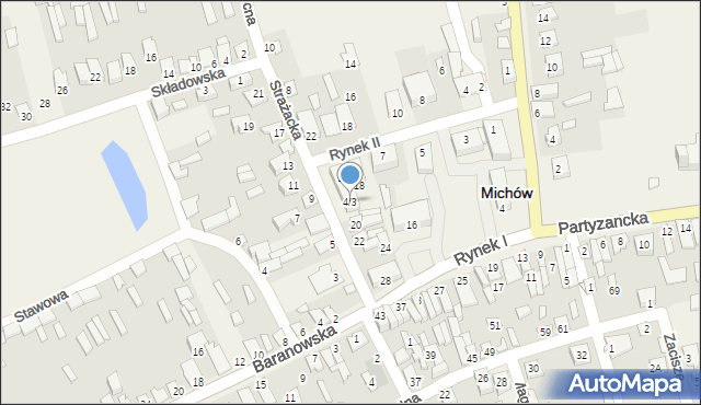Michów, Strażacka, 4/3, mapa Michów