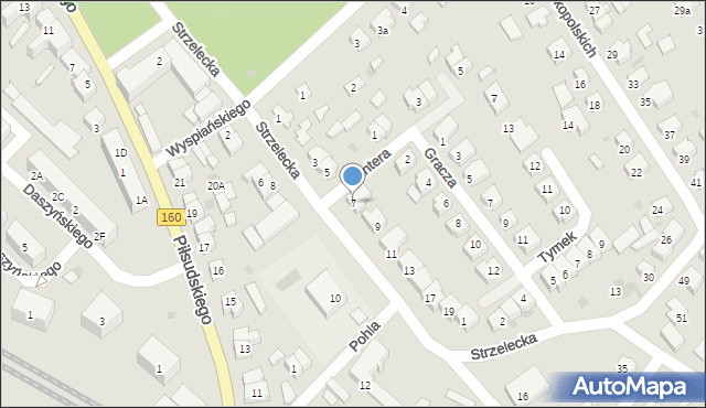 Międzychód, Strzelecka, 7, mapa Międzychód