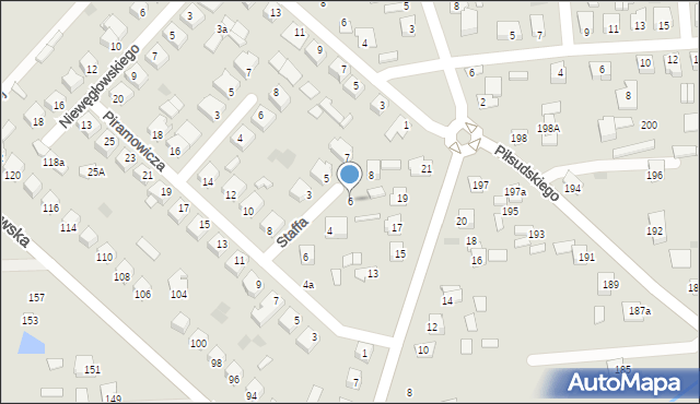 Międzyrzec Podlaski, Staffa Leopolda, 6, mapa Międzyrzec Podlaski