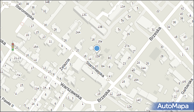 Międzyrzec Podlaski, Staromiejska, 12a, mapa Międzyrzec Podlaski