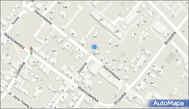 Międzyrzec Podlaski, Staromiejska, 20, mapa Międzyrzec Podlaski