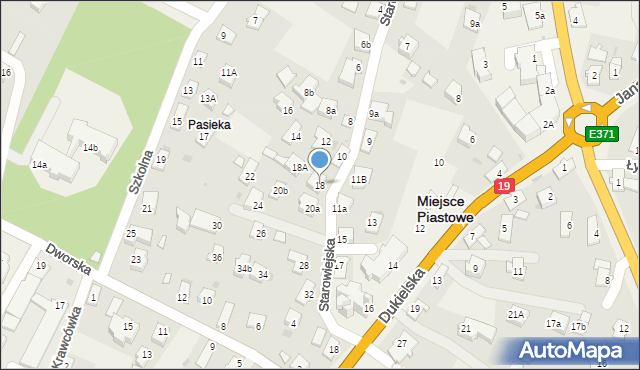 Miejsce Piastowe, Starowiejska, 18, mapa Miejsce Piastowe