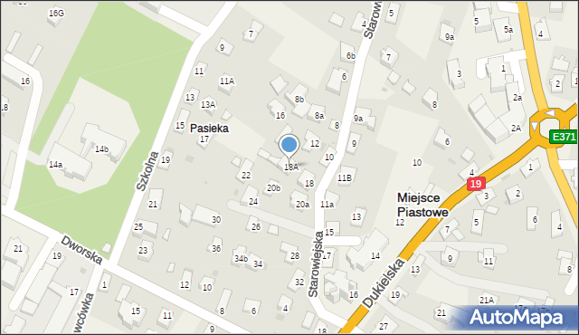 Miejsce Piastowe, Starowiejska, 18A, mapa Miejsce Piastowe