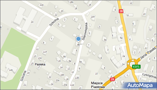 Miejsce Piastowe, Starowiejska, 6b, mapa Miejsce Piastowe