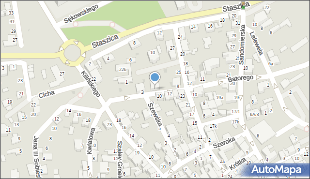 Mielec, Stefana Batorego, 5, mapa Mielca