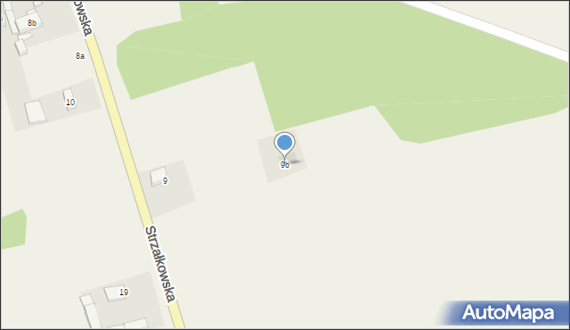 Mielżyn, Strzałkowska, 9b, mapa Mielżyn