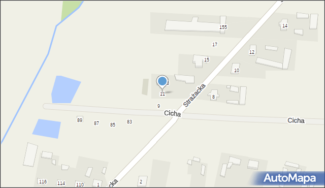 Mienia, Strażacka, 11, mapa Mienia