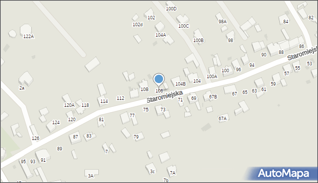 Mikołów, Staromiejska, 106, mapa Mikołów