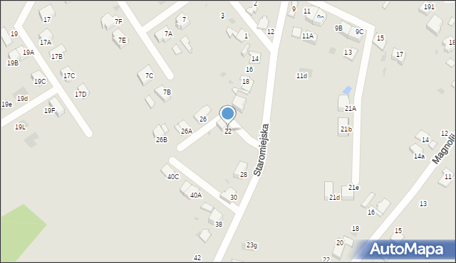 Mikołów, Staromiejska, 22, mapa Mikołów