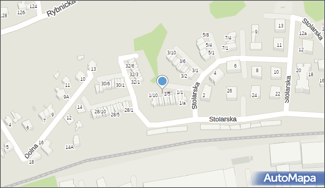 Mikołów, Stolarska, 1/7, mapa Mikołów