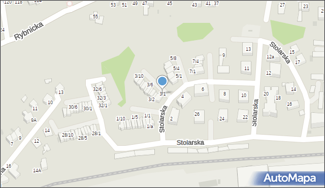 Mikołów, Stolarska, 3/1, mapa Mikołów