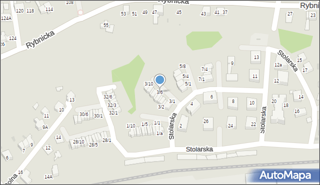 Mikołów, Stolarska, 3/6, mapa Mikołów