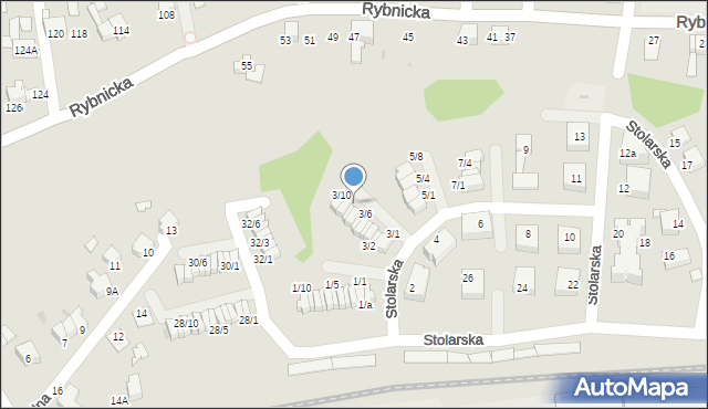 Mikołów, Stolarska, 3/8, mapa Mikołów