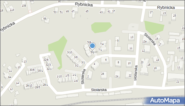 Mikołów, Stolarska, 5/1, mapa Mikołów