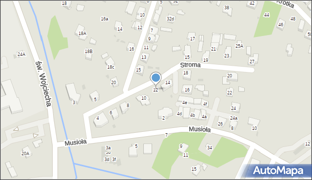 Mikołów, Stroma, 12, mapa Mikołów