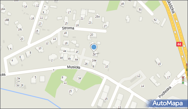 Mikołów, Stroma, 24, mapa Mikołów