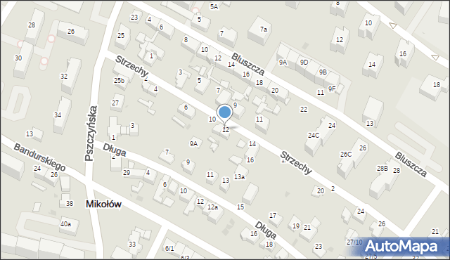 Mikołów, Strzechy, 12, mapa Mikołów