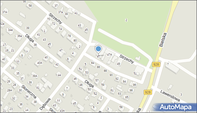 Mikołów, Strzechy, 47, mapa Mikołów
