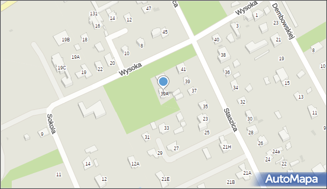 Milanówek, Staszica Stanisława, 39A, mapa Milanówek