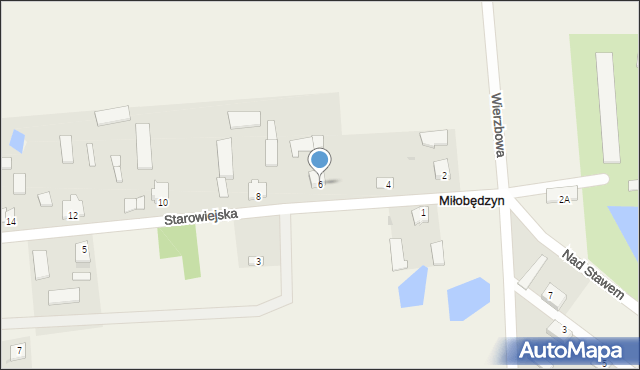Miłobędzyn, Starowiejska, 6, mapa Miłobędzyn