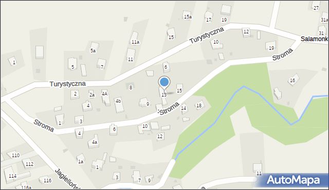 Milówka, Stroma, 13, mapa Milówka