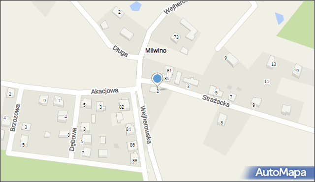 Milwino, Strażacka, 2, mapa Milwino