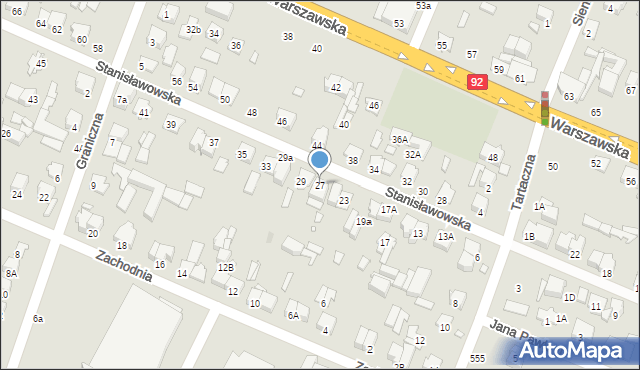 Mińsk Mazowiecki, Stanisławowska, 27, mapa Mińsk Mazowiecki