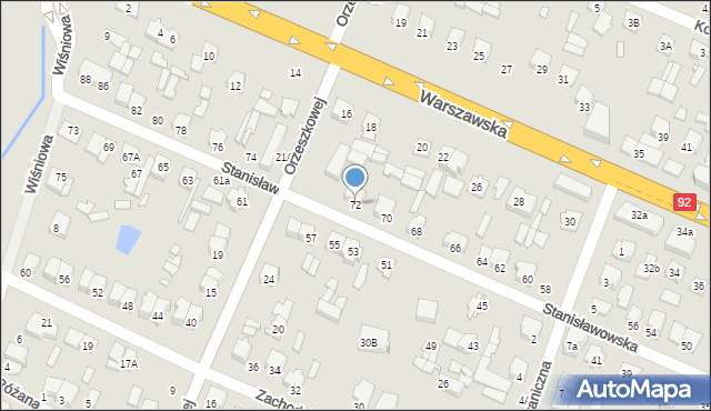 Mińsk Mazowiecki, Stanisławowska, 72, mapa Mińsk Mazowiecki