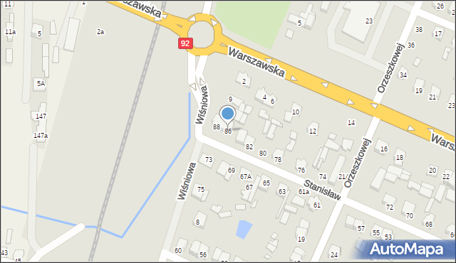 Mińsk Mazowiecki, Stanisławowska, 86, mapa Mińsk Mazowiecki