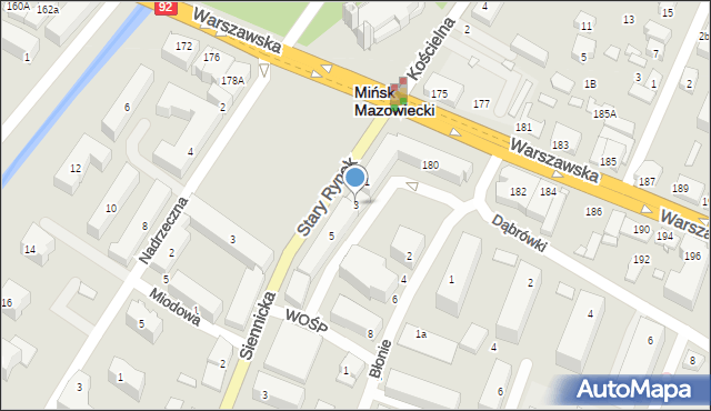 Mińsk Mazowiecki, Stary Rynek, 3, mapa Mińsk Mazowiecki