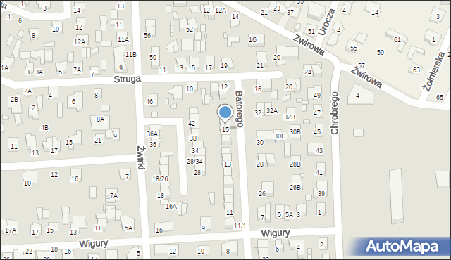 Mińsk Mazowiecki, Stefana Batorego, 15, mapa Mińsk Mazowiecki