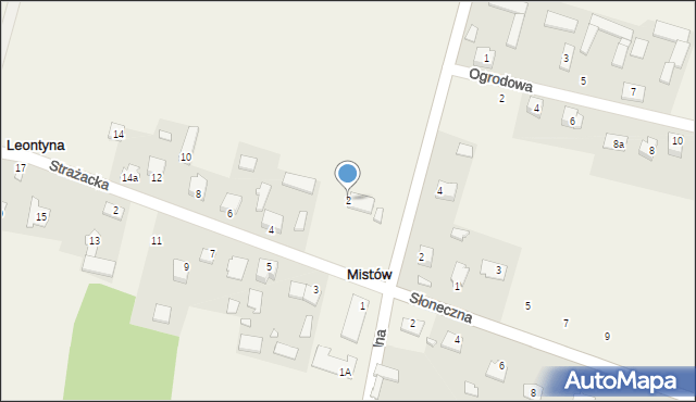 Mistów, Strażacka, 2, mapa Mistów