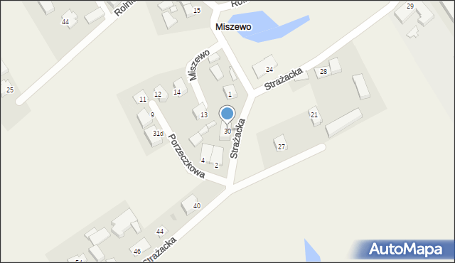 Miszewo, Strażacka, 30, mapa Miszewo